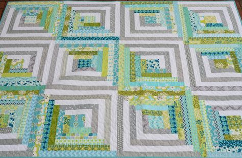 Fun Blankets, Cabin Garden, Modern Log Cabin, Modern Quilt Blocks, Finished Quilts, Log Cabin Quilt Pattern, Log Cabin Quilt Blocks, Classic Quilts, Cabin Quilt