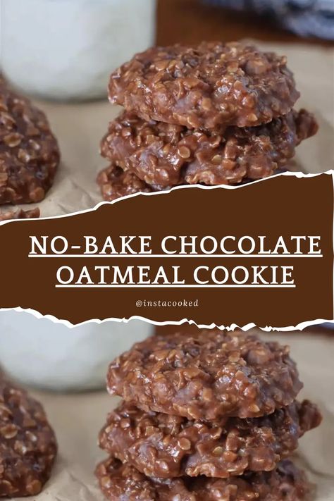 No-Bake Chocolate Oatmeal Cookies Recipe - Quick & Easy No Bake Oatmeal Cookies Recipe, Everything Oatmeal Cookies, Chocolate Oatmeal No Bake Cookies Recipe, Oatmeal Candy No Bake, Chocolate Oatmeal Cookies Recipe, Chocolate Oatmeal Cookies No Bake, Weight Watchers No Bake Cookies, Condensed Milk No Bake Recipes, Low Sugar No Bake Cookies