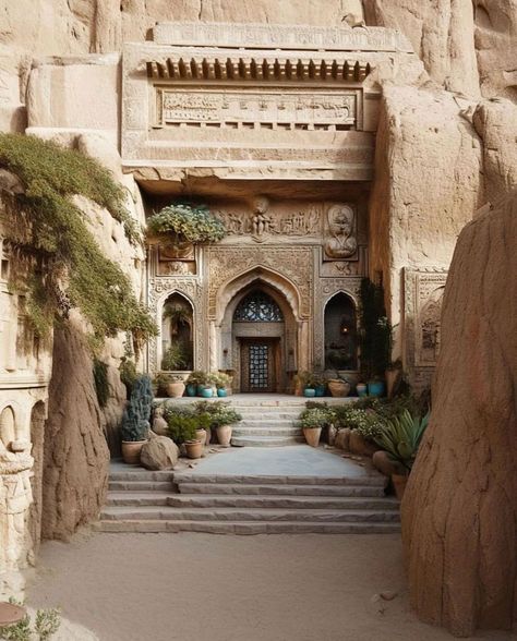 old persian front home entrance Persian House, Persian Home, Egyptian Home Decor, Persian Decor, Paradise Places, Luxury Ceiling Design, Dubai Houses, Persian Garden, Persian Architecture