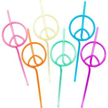 Peace Sign Straw (12-pack) - Party Favors & Party Supplies Peace Sign Party, Peace Sign Birthday, Flower Power Party, Hippie Birthday Party, 70s Party Theme, 70s Theme Party, Hippie Birthday, Hippie Party, Bachelorette Party Planning