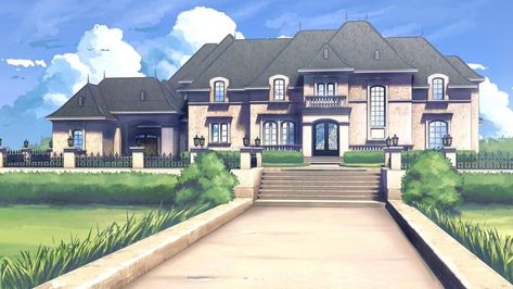 Gacha Backgrounds Outside, Anime Houses, Anime House, Country Backgrounds, Episode Interactive Backgrounds, Anime Places, Episode Backgrounds, Anime City, House Sketch