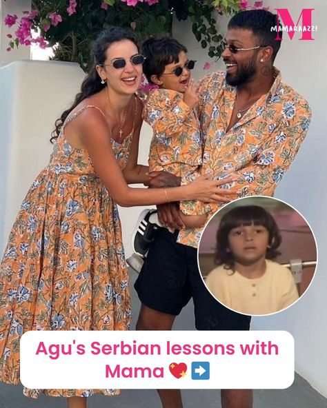 Look at the proud look on Mama Natasa's face when Agu speaks in Serbian 💖 And Agastya speaking Serbian is genuinely the cutest thing we have seen all day ✨ [Natasa Pandya, Natasa Stankovic, Hardik Pandya, Agastya Pandya, Bollywood updates, Bollywood fans, Bollywood gossip, Bollywood actor, mamaraazzi] Agastya Pandya, Natasa Stankovic, Hardik Pandya, Bollywood Updates, Bollywood Gossip, Bollywood Actors, The Cutest, That Look, Actors