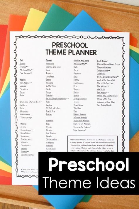 Preschool Theme Ideas-Free printable preschool theme list for preschool lesson plans and monthly planning calendar #preschool #prek #freeprintable Preschool Theme Ideas, Homeschool Themes, Daycare Curriculum, Daycare Themes, Toddler Curriculum, Toddler Lessons, Theme List, Lesson Plans For Toddlers, Kindergarten Themes