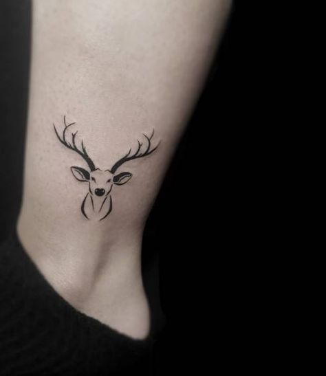 Micro Tattoos Small Deer Tattoo, Stag Tattoo Design, Deer Antler Tattoos, Deer Antler Tattoo, Antler Tattoos, Antler Tattoo, Deer Tattoo Designs, Cute Ankle Tattoos, Stag Tattoo