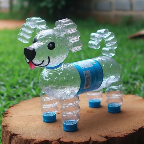 Art and Craft Ideas Art With Plastic Bottle Caps, Detergent Bottle Crafts, Plastic Bottle Cap Crafts, Recycle Bottles, Soda Bottle Crafts, Diy Garden Decor Projects, Tab Crafts, Can Tab Crafts, Plastic Bottle Crafts Diy