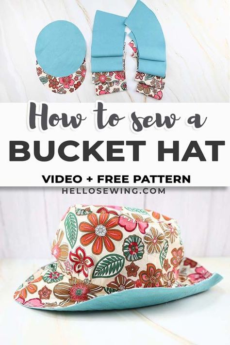 Diy Bucket Hat, Diy Bucket, Pola Topi, Bucket Hat Pattern, Lanyard Wallet, Sewing Hats, Sewing Machine Projects, Hat Patterns To Sew, Reversible Bucket Hat