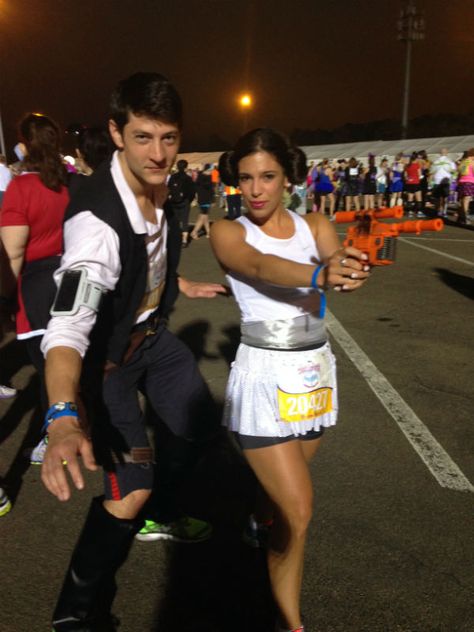 Disney Running Costumes Couples, Run Disney Couples Costumes, Run Disney Costume Ideas, Disney Running Costumes, Rundisney Costumes, Princess Half Marathon Costumes, Disney Marathon Costumes, Disney Princess Marathon, Disney Couple Costumes