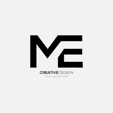 Vector letter m e simple shape monogram ... | Premium Vector #Freepik #vector #logo-elements #logo-design #business-logo #brand-logo Logos With X Letter, M E Logo Design Letter, M Geometric Logo, Letter M Logo Design Creative, M E Logo Design, M O Logo, Th Logo Design, M Logo Ideas, M E Logo