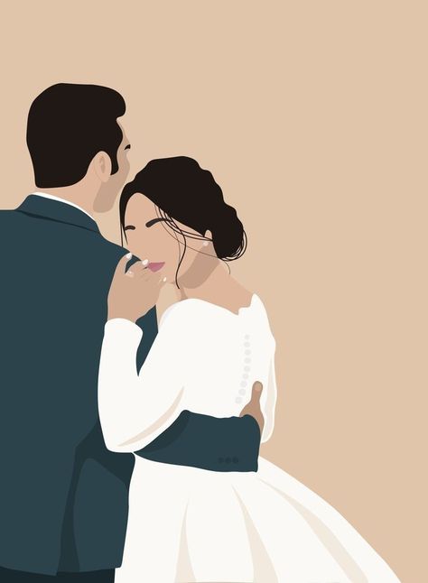 Valentines Illustration Art, Bride Illustration Art, Couples Illustration Art, Cute Couple Illustration Art, Wedding Cartoon Illustration, Wedding Drawing Couple, Illustration Love Romantic, Wedding Art Illustration, Love Illustration Couple