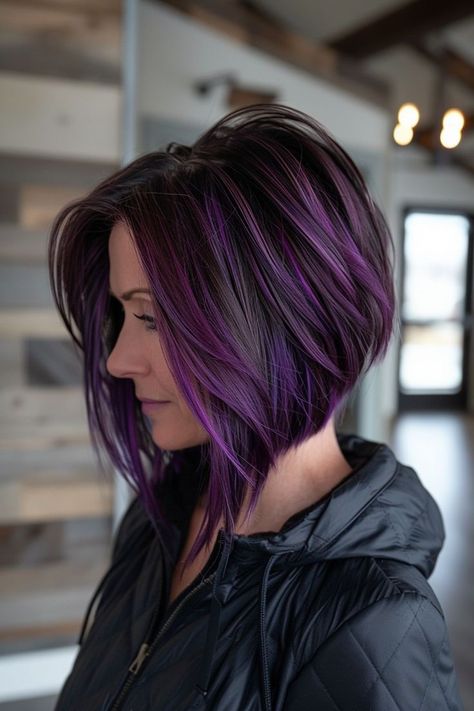 Short Purple Hair, Summer Hair Trends, Split Dyed Hair, Trendy Short Haircuts, Punk Hair, Hair Color Purple, Haircut And Color, Hair Color And Cut, Braided Hairstyles Easy