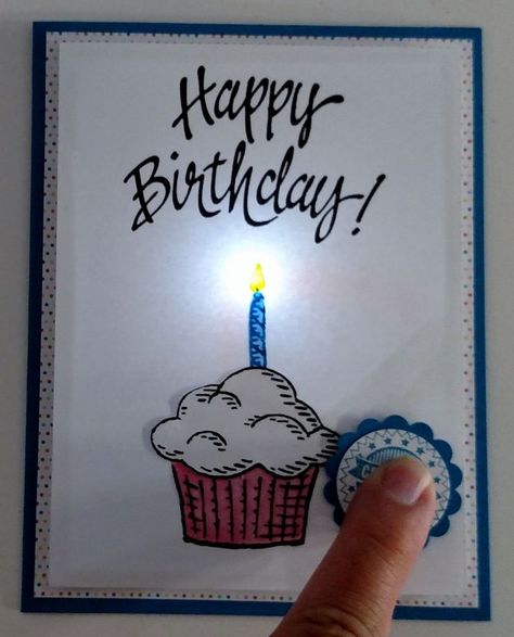 Lighting Up Your Birthday by Crooked Stamper - Cards and Paper Crafts at Splitcoaststampers Light Up Greeting Cards, Light Up Birthday Cards Diy, Light Up Cards Led, Light Up Cards Diy, Interactive Birthday Cards Diy, Chibitronics Cards, Led Card, Paper Circuits, Birthday Lights