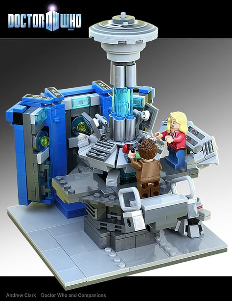 Lego Space Station, Lego Doctor Who, Andrew Clark, Lego Minifigure Display, Lego Tv, Rose And The Doctor, Video Game Artist, Doctor Who Funny, Charles James