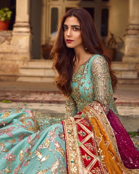 Cutest of all 😍 #MayaAli stunning in #MNR #bridalseason #weddingseason #styleonset Pakistani Brides, Short Boho, Pakistani Bridal Dress, Blue Colour Dress, Shadi Dresses, Pakistani Formal Dresses, Desi Wedding Dresses, Pakistani Wedding Outfits, Pakistani Wedding Dress