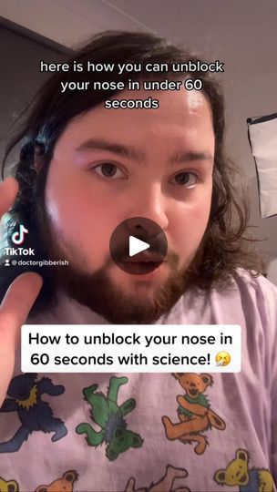 2.4K views · 35K reactions | Tutorial how to unblock your nose in 60 seconds. It’s very simple and allows you to unblock your nose no matter how bad it is. I hope it helps. It took me about a week to find this method, and as far as I understand, it helps to unlock the passage between your sinuses, allowing the mucus to drain. This method was originally posted on another platform by a doctor called the motivational doctor and I think he explained it better than I have a code, so if you really interested in that go check him out. #blockednose #lifehack #youwillnotbelieve #tiktokmademedoit #didyouknow | Doctor Gibberish | Doctor Gibberish · Original audio How To Unclog Nose Fast, Stop Runny Nose Fast, How To Clear Your Nose When Sick, How To Unstop Your Nose, How To Unblock Ears, How To Unblock Nose, Nose Allergy, Unblock Sinuses, Sinus Blocked Nose