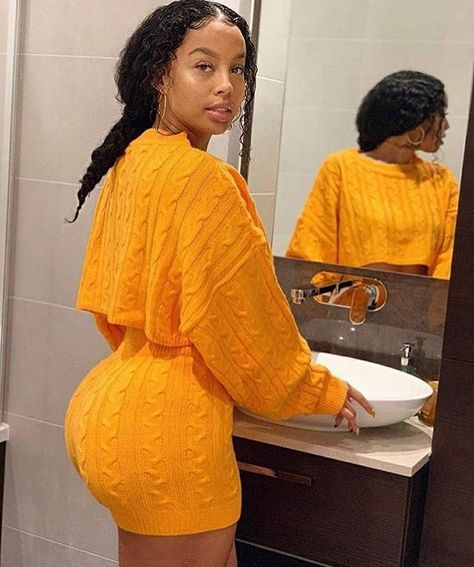 Yellow Sweater, Curvy Girl Outfits, Curvy Girl Fashion, Baddie Outfits Casual, Cute Simple Outfits, Teenage Fashion Outfits, Swag Outfits, Beautiful Black Women