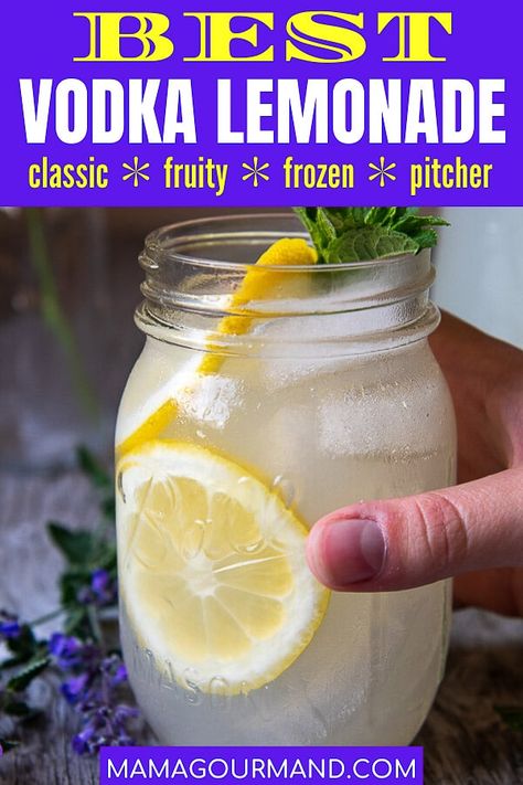 Learn how to make the best vodka lemonade cocktail with this easy recipe guide to classic, fruit, frozen, slushies, and big batch vodka lemonade drinks! #vodkalemonade #pitcher #strawberry #pink #blueberry #slushies #drinks Summer Lemonade Cocktails, Vodka Lemonade Drinks, Spiked Lemonade Recipe, Pink Blueberry, Best Vodka, Spiked Lemonade, Hard Lemonade, Summer Lemonade, Lemonade Pitcher