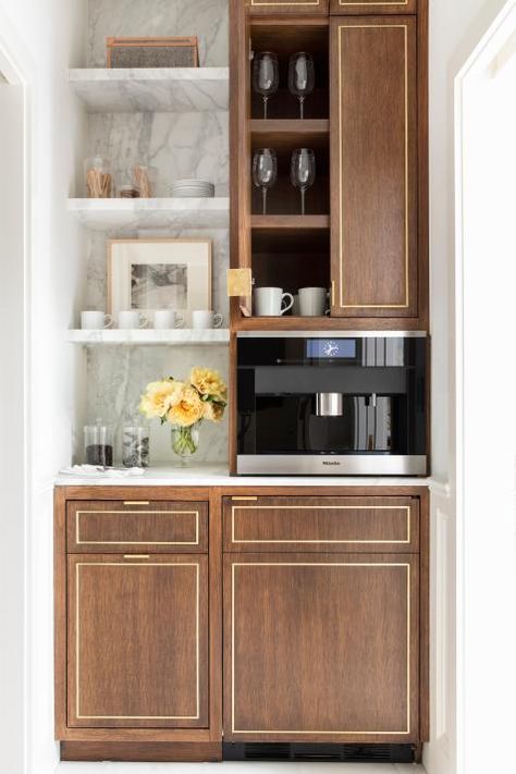 Photos | Marie Flanigan Interiors | HGTV Built In Coffee Bar, Marie Flanigan Interiors, Built In Coffee Maker, Marie Flanigan, Coffee Bar Station, Coffee Bar Design, Design Café, Bar Inspiration, Home Coffee Stations