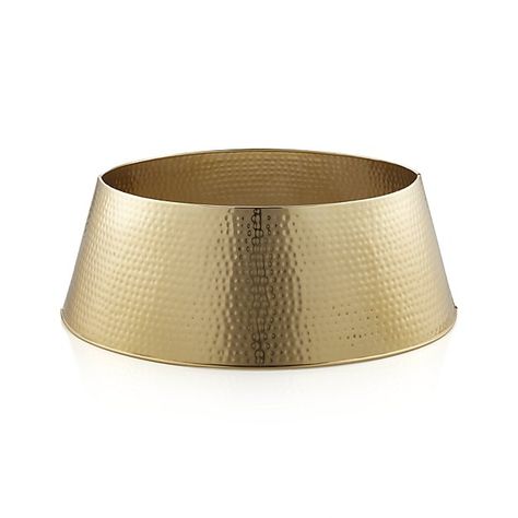 Bash Gold Tree Collar, Crate and Barrel, $69.95 Tree Collar Christmas, Christmas Tree In Basket, Barrels Diy, Christmas Tree Collar, Best Artificial Christmas Trees, Luxury Christmas Tree, Tree Collar, Pre Lit Christmas Tree, Tree Stands