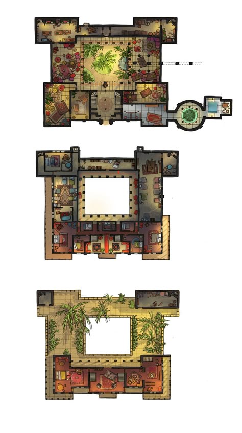 Large Mansion, Rumah Minecraft Sederhana, Conan Exiles, Chinese House, Building Map, Courtyard House Plans, Tabletop Rpg Maps, Rpg Maps, Casas The Sims 4