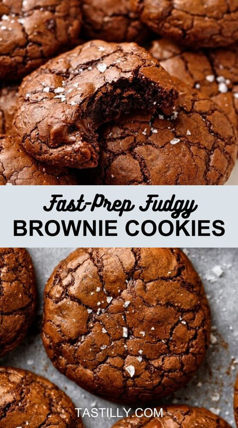 This effortless One Bowl Fudgy Brownie Cookies recipe transforms classic brownies into flavorful fresh-baked cookies. With rich chocolate flavor, a fudgy center, crisp edges, and a shiny, crinkly top, all-in-one- cookies are perfect to satisfy your sweet tooth. One Bowl Cookies, 2024 Cookies, Classic Brownies, Applesauce Cookies, Soft Cookies, Chocolate Brownie Cookies, Dippin Dots, Cookie Brownie Recipe, Diy Cupcake