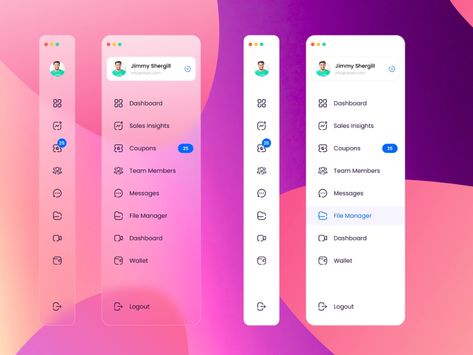 Sidebar Design, Glass Morphism, Design Trends 2022, Irfan Khan, Logo Design Women, Software Ui Design, Ux Design Principles, Ui Design Dashboard, Ui Design Trends