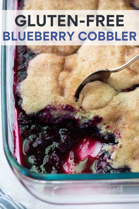 Gluten Free Blueberry Cobbler, Gluten Free Cobbler, Peach Blueberry Cobbler, Blueberry Cobbler Recipe, Blueberry Cobbler Recipes, Peach Blueberry, Easy Gluten Free Desserts, Blueberry Cobbler, Cobbler Recipe