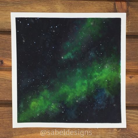 Watercolor Galaxy @sabeldesigns  # painting #universe #watercolor #galaxy Universe Painting Ideas, Green Galaxy Painting, Universe Watercolor Painting, Universe Watercolor, Watercolor Galaxy Tattoo, Painting Universe, Galaxy Painting Acrylic, Sky Ceiling, Night Sky Painting