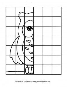 Owl Mirror Image - early elementary practice. (I want to go back and check out this whole board that I pinned this from..good resources) Trin For Trin Tegning, Grid Drawing, Art Sub Plans, Classe D'art, Art Handouts, Art Worksheets, Drawing Activities, Classical Conversations, Homeschool Art