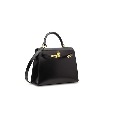 A SET OF TWO: A BLACK CALF BOX LEATHER SELLIER KELLY 25 WITH GOLD HARDWARE & A PEGASE RODÉO CHARM PM Kelly 25, Hermes Handbags, Rodeo, A Black, Gold Hardware, Cd, Marvel, Lifestyle, Leather