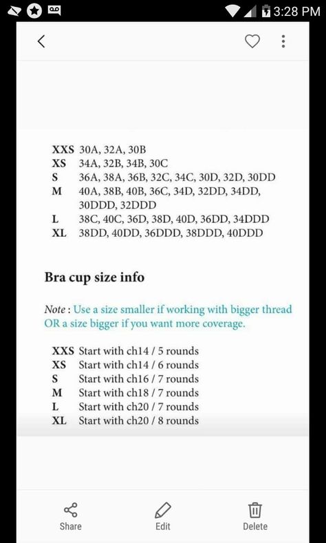 Quick guide to crochet bikini tops sizes and how many to chain. Bra Cup Size Chart Crochet, How To Crochet Bra Cup Sizes, Crochet Top Sizing Chart, Crochet Bra Cup Measurements, Crochet Size Chart Top, Crochet Bra Cup Diagram, Crochet Cup Sizes, Crochet Bra Size Chart, Crochet Cup Size Guide