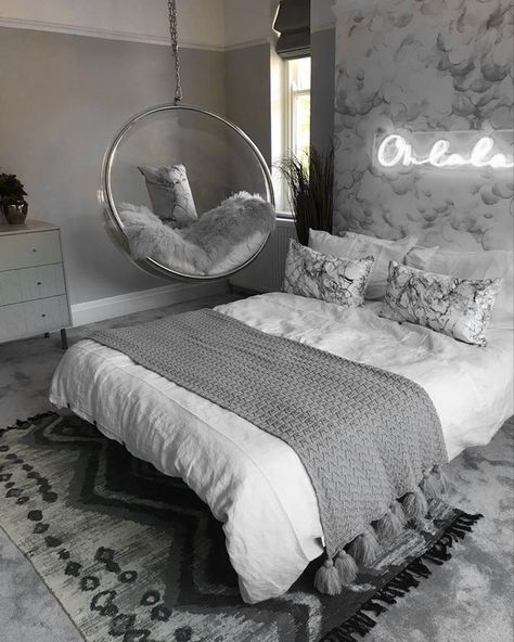 Grey Bedroom Decor, Luxury Room Bedroom, Classy Bedroom, Bedroom Decor For Teen Girls, Makeover Bedroom, Redecorate Bedroom, Cozy Room Decor, Teen Bedroom Decor, Apartment Decor Inspiration