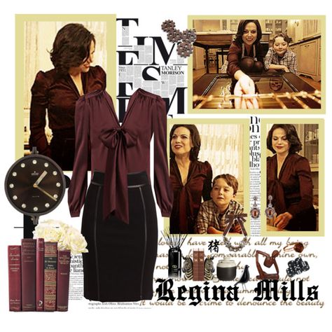 "Regina Mills- Of Once Upon A Time" by opelazar on Polyvore Evil Queen Ouat Outfits, Once Upon A Time Regina Outfits, Once Upon A Time Zelena Outfits, Once Upon A Time Regina, Regina And Zelena Ouat, Outfits Everyday, Disney Dress, Disney Dress Up, Everyday Cosplay