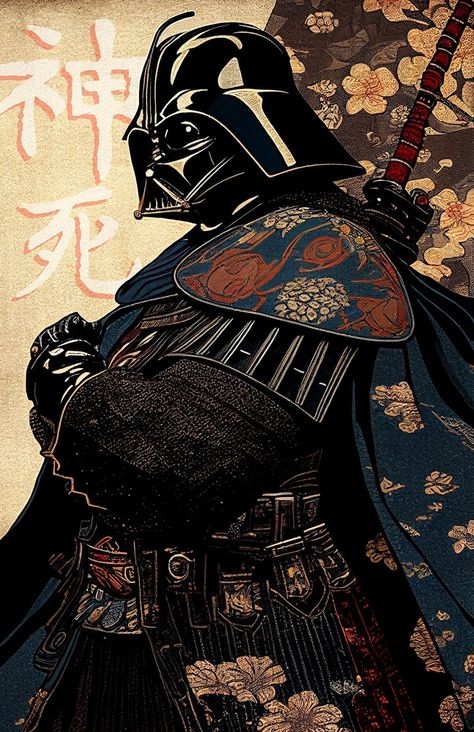 Star Wars Japanese Style, Star Wars Samurai, Star Wars Japanese, Darth Vader Samurai, Star Wars The Old, Star Wars Love, Star Wars Concept Art, Star Wars Tattoo, Jedi Knight