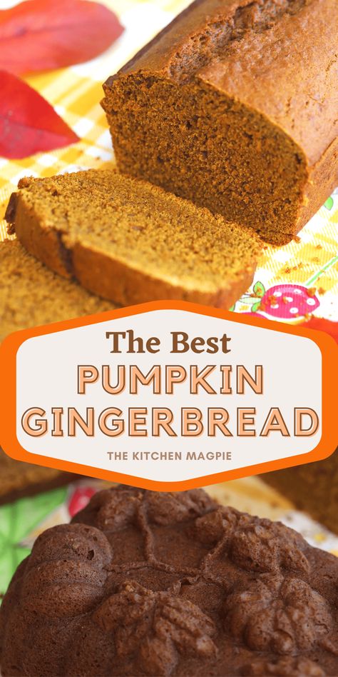 Pumpkin Gingerbread Pumpkin Ginger Bread Recipe, Ginger Pumpkin Bread, Pumpkin Gingerbread Loaf, Pumpkin Bread Pioneer Woman, Gingerbread Bread, Fall Bread Recipes, Pumpkin Gingerbread, Fall Recipes Pumpkin, Homemade Muffins