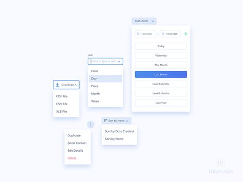 Dropdowns UI Design Collection by Ildiko Ignacz | Dribbble | Dribbble Dropdown Ui Design, Application Ui Design, Ui Design Mobile, Ui Design Dashboard, App Ideas, Floral Logo Design, Dash Board, Ui Patterns, Ui Components