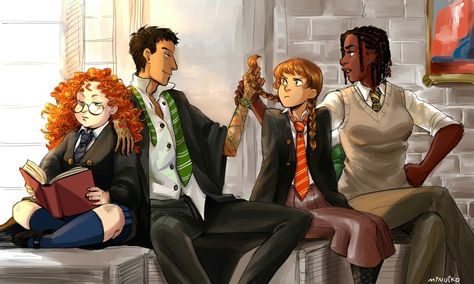 emelan tamora pierce briar moss tris chandler sandrilene fa toren daja kisubo harry potter au circle of magic my children my art hogwarts house sorting Minuiko.tumblr.com Magic Harry Potter, Tamora Pierce, Harry Potter Crossover, Potter Fanart, Sally Man, No Man's Sky, Potter Art, Female Knight, Fandom Crossover