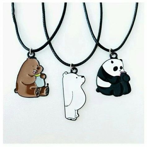 Panda Items, قلادات متدلية, Bff Matching, Bff Jewelry, Pretty Jewelry Necklaces, Bff Necklaces, All Nike Shoes, Best Friend Necklaces, We Bear