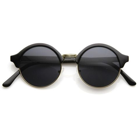 Vintage Inspired Classic Half Frame Semi-Rimless Round Circle... (39 ILS) ❤ liked on Polyvore featuring accessories, eyewear, sunglasses, glasses, black gold sunglasses, vintage style sunglasses, circular sunglasses, black glasses and circle glasses Gold Round Glasses, Sunglasses Circle, Glasses Circle, Circular Glasses, Semi Rimless Glasses, Half Frame Glasses, Circular Sunglasses, Circle Glasses, Black Gold Sunglasses