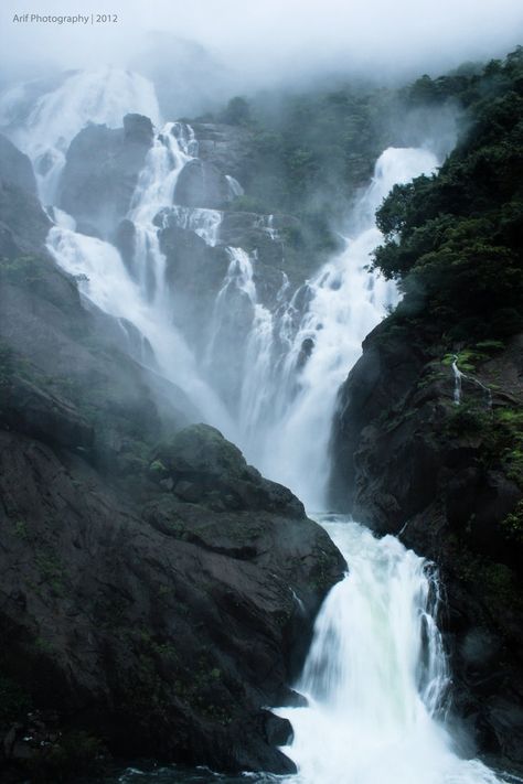 #dhoodhsagar #waterfalls Nature Waterfall, Scenery Photography, Beautiful Waterfalls, Middle Earth, Amazing Nature, Breathtaking Views, Nature Beauty, Beautiful World, Pretty Pictures