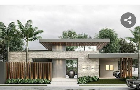 Contemporary House Exterior, Modern House Facades, Modern Exterior House Designs, Minimal House Design, Bungalow Design, Beautiful House Plans, Bungalow House Design, Residential House, Contemporary House Design