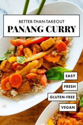 Curry With Vegetables, Thai Panang Curry, Panang Curry Recipe, Panang Curry, Crispy Tofu, Vegetarian Dinners, Curry Recipe, Curry Recipes, Vegan Dinners