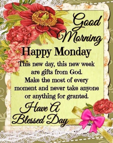 Happy Monday Blessings, Wednesday Morning Greetings, Monday Morning Blessing, Good Morning Prayer Quotes, Monday Greetings, Quotes To Brighten Your Day, Monday Morning Quotes, Good Morning Monday, Lovely Good Morning Images