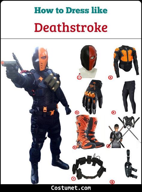 Deathstroke (DC) Costume for Cosplay & Halloween 2021 Black Halloween Costumes Men, Deathstroke Costume, Deathstroke Dc, Deathstroke Cosplay, Dc Costumes, Black Halloween Costumes, Racing Boots, Foam Armor, Teen Titan