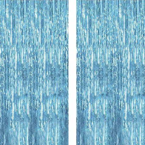 Amazon.com: Twinkle Star 2 Pack Photo Booth Backdrop Foil Curtain Tinsel Backdrop Environmental Background for Birthday Party, Wedding, Graduation, Christmas Decorations (Light Blue) : Home & Kitchen Cinderella Party Decorations, Ocean Theme Party Decorations, Party Streamer, Streamer Party Decorations, Ocean Theme Party, Foil Curtain, Party Streamers, Curtain Backdrops, Fringe Backdrops