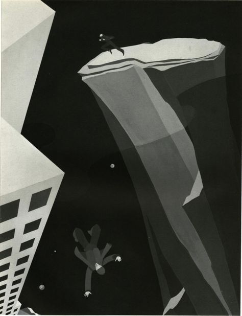 Dramatic Art Deco Illustrations of the Phobias of Modern Life Monochromatic Pictures, Art Deco Illustrations, Dramatic Arts, Creepy Art, Editorial Illustration, Modern Life, Art Deco Style, Art Stuff, Deco Style