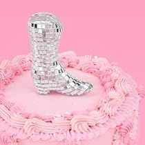 Cowgirl Boot Cake, Disco Tiles, Cowboy Boot Cake, Bling Cupcakes, Birthday Party Space, Boot Cake, Sweet Sixteen Party Themes, Bling Theme, Groovy Cake