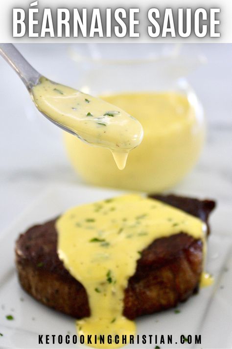 Enjoy the best of both worlds with this rich, buttery and super creamy Béarnaise Sauce with a flavorful twist... Serve it over steak, fish and your favorite veggies! #ketosauce #bearnaisesauce #lowcarbsauce Bearnaise Sauce Recipe, Béarnaise Sauce, Good Keto Snacks, Keto Sauces, Bearnaise Sauce, Low Carb Casseroles, Low Carb Sauces, Condiment Recipes, Low Carb Side Dishes