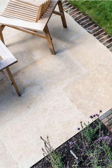 Rich, pearly, sandy tones give this Egyptian limestone a truly unique quality, which we feel can do wonders for Irish homes and gardens. Tile For Terrace, Outside Paving Ideas, Cement Floor Ideas Outdoor, Limestone Landscaping, Paving Slabs Ideas, Garden Paving Ideas, Limestone Garden, Outdoor Pavement, Garden Patio Ideas