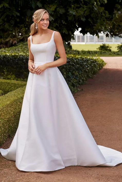 Sophia Tolli Wedding Dresses, Mikado Wedding Dress, Sophia Tolli, Aline Wedding Dress, White Wedding Dress, Top Wedding Dresses, Designer Bridal Gowns, Allure Bridal, Satin Wedding Dress