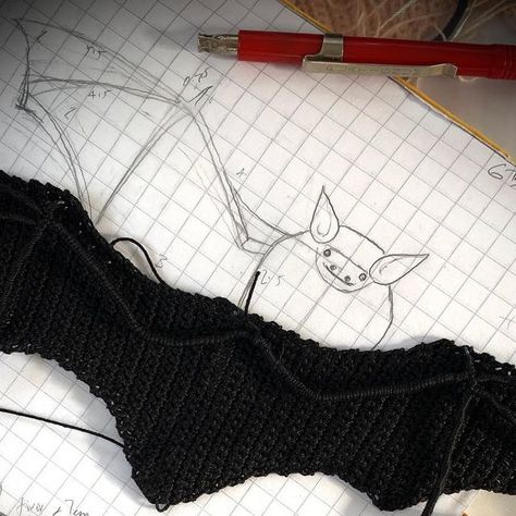 Vanessa Mooncie on Instagram: "From cats to bats! 🦇 #crochet #crochetedbat #pipistrellebat #vanessamooncie" Bat Top Crochet Pattern Free, Crochet Bat Applique, Bat Wing Crochet, Crochet Bat Wings, Bat Wing Crochet Pattern, Crochet Bat Wing Sweater, Crochet Cat Bat Wings, Crochet Bat Pattern, Spooky Batty Bat Crochet